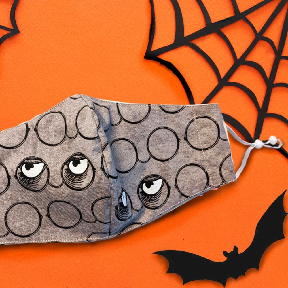 High Quality Face Mask in Quirky Googly Eyes Print